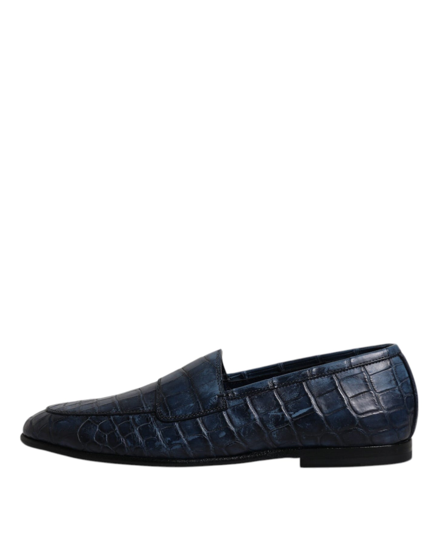 Dolce &amp; Gabbana blå eksotiske lædermoccasin Slip On-sko