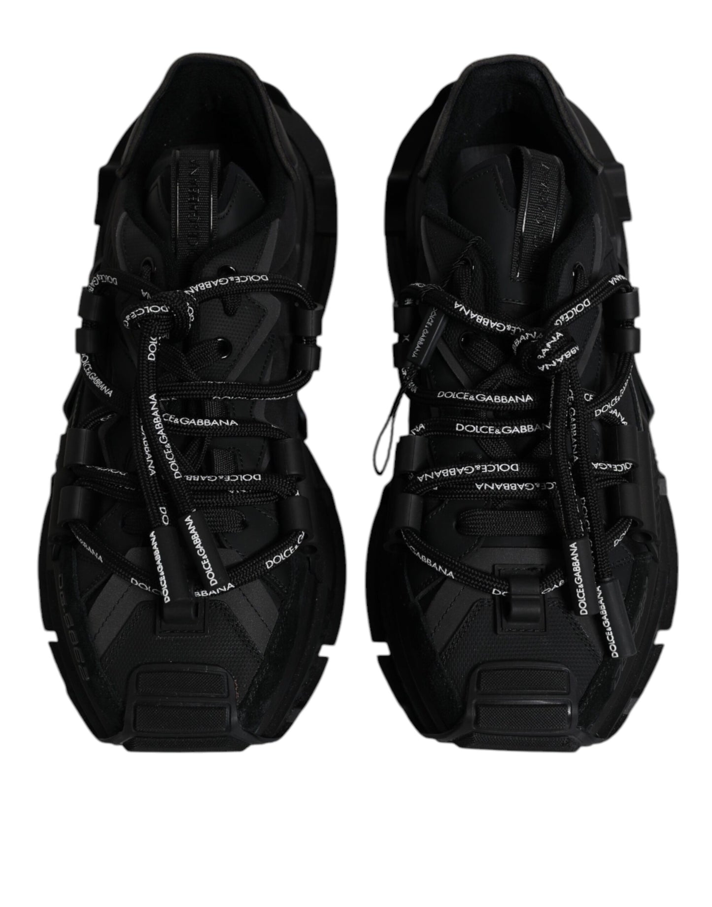 Dolce &amp; Gabbana Black Low Top Space Sneakers med snøresko