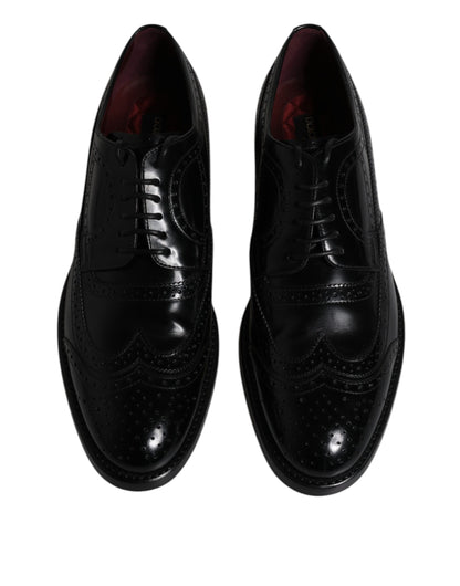 Dolce &amp; Gabbana sort læder Derby Wingtip formelle sko