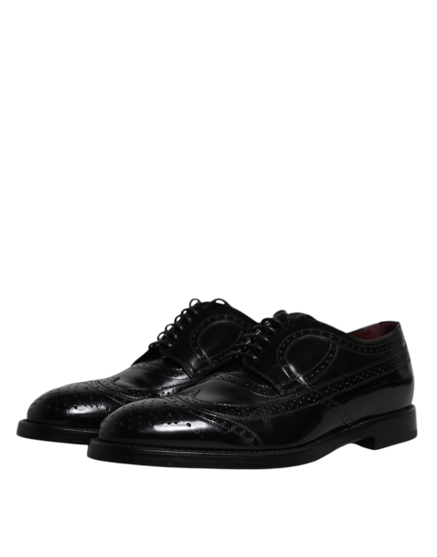 Dolce &amp; Gabbana sort læder Derby Wingtip formelle sko