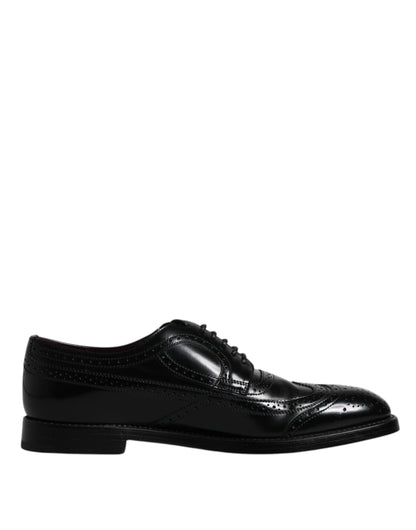 Dolce &amp; Gabbana sort læder Derby Wingtip formelle sko