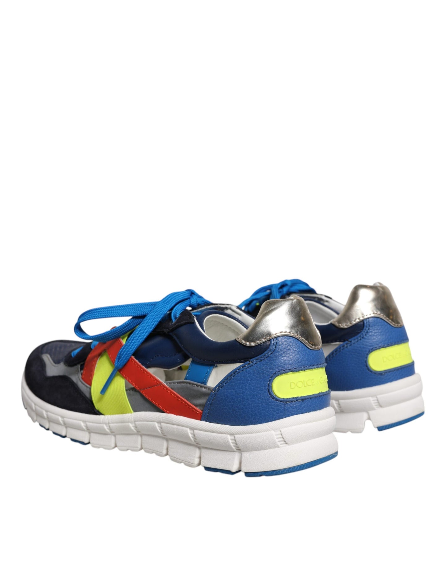 Dolce &amp; Gabbana Multicolor Læder Ruskind Low Top Sneakers Sko