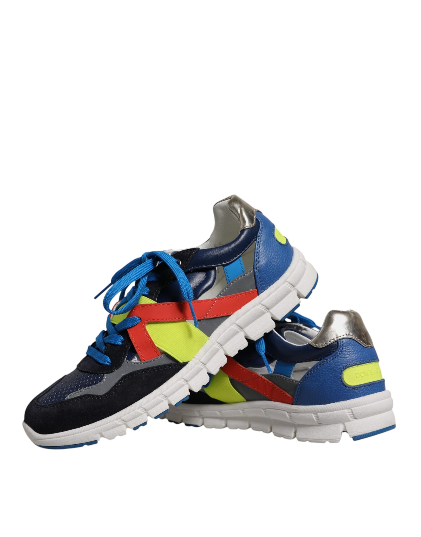 Dolce &amp; Gabbana Multicolor Læder Ruskind Low Top Sneakers Sko