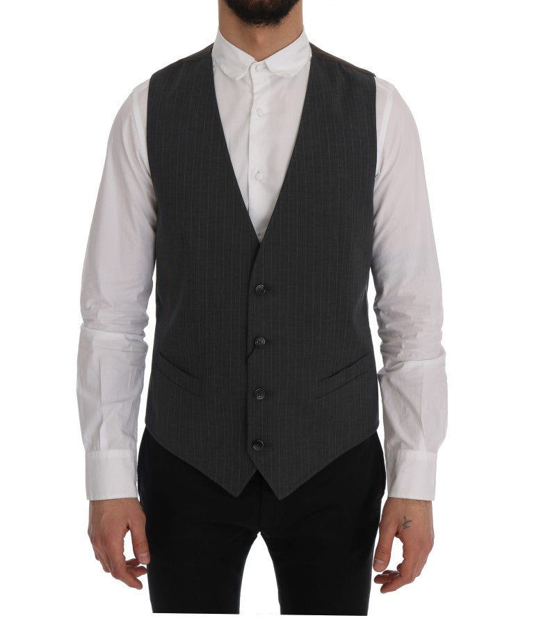 Dolce &amp; Gabbana Elegant stribet grå vest