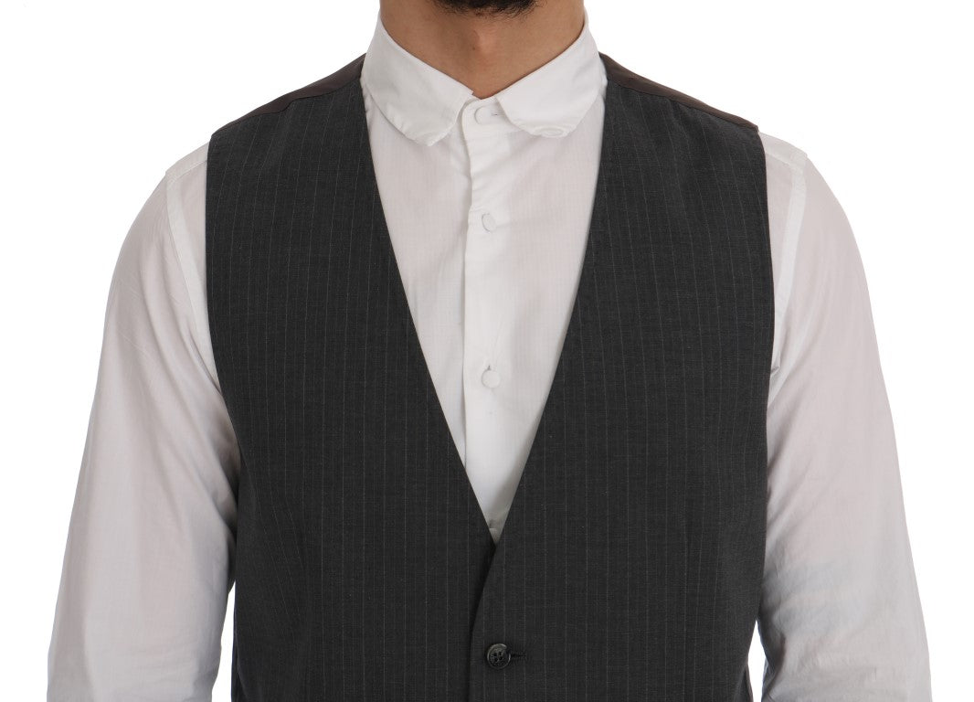 Dolce &amp; Gabbana Elegant stribet grå vest