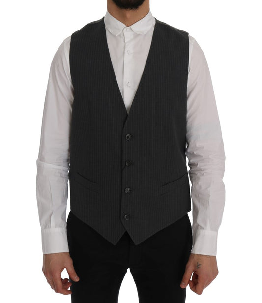 Dolce &amp; Gabbana Elegant gråstribet vest vest