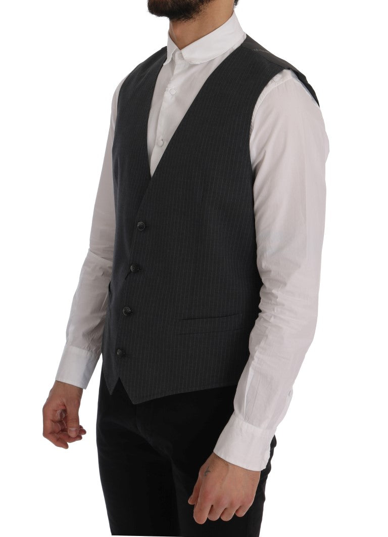 Dolce &amp; Gabbana Elegant gråstribet vest vest