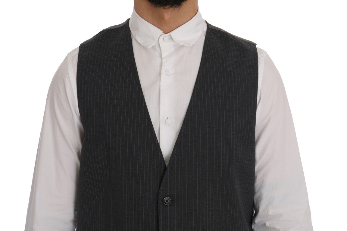 Dolce &amp; Gabbana Elegant gråstribet vest vest