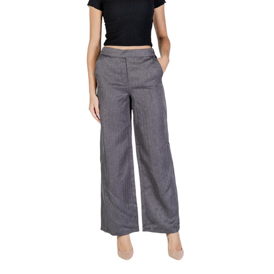 Jacqueline De Yong Grå Polyester Jeans &amp; Bukser