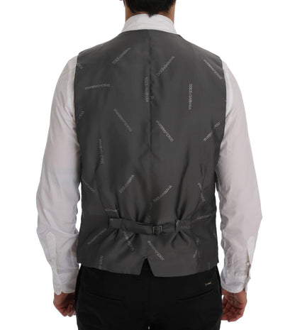 Dolce &amp; Gabbana Elegant Stribet Grå Vest