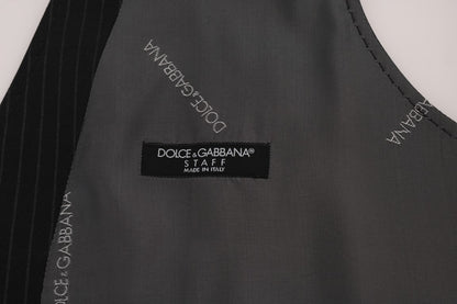 Dolce &amp; Gabbana Elegant Stribet Grå Vest