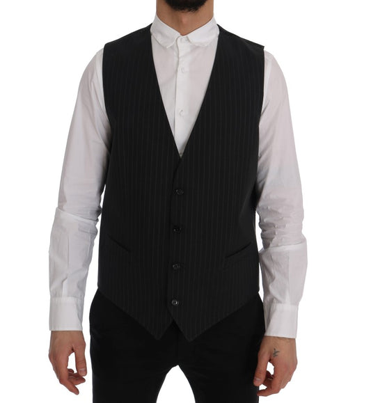 Dolce &amp; Gabbana Elegant gråstribet vest til mænd