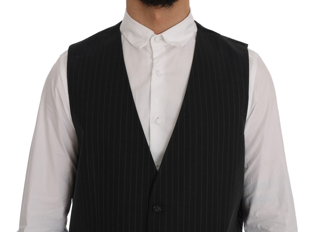 Dolce &amp; Gabbana Elegant gråstribet vest til mænd