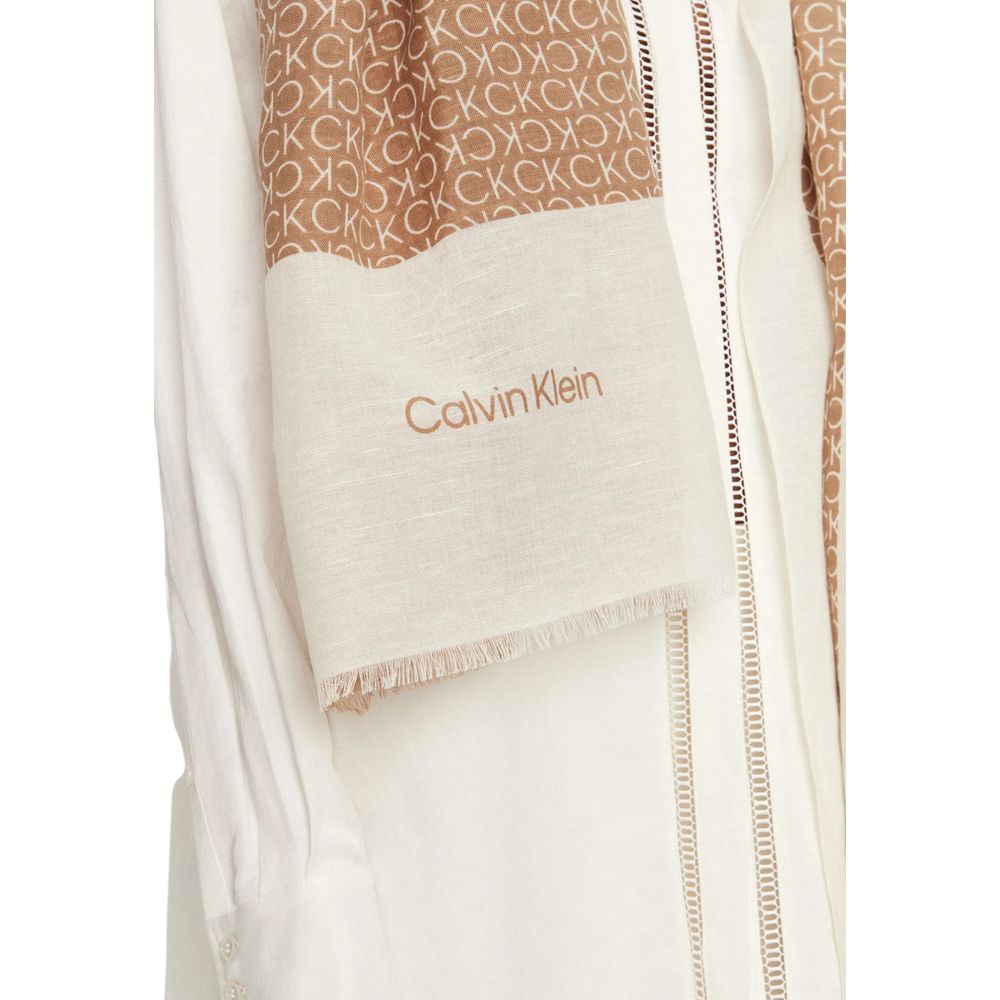 Calvin Klein Beige bomuldstørklæde