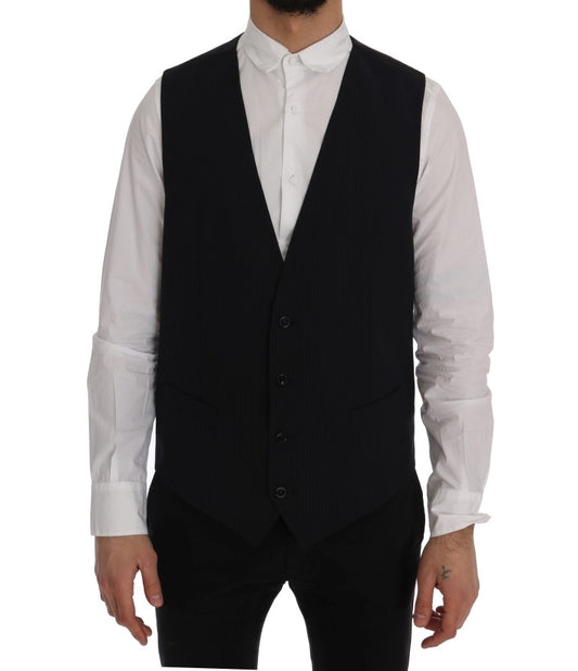 Dolce &amp; Gabbana elegant stribet vest i uldblanding