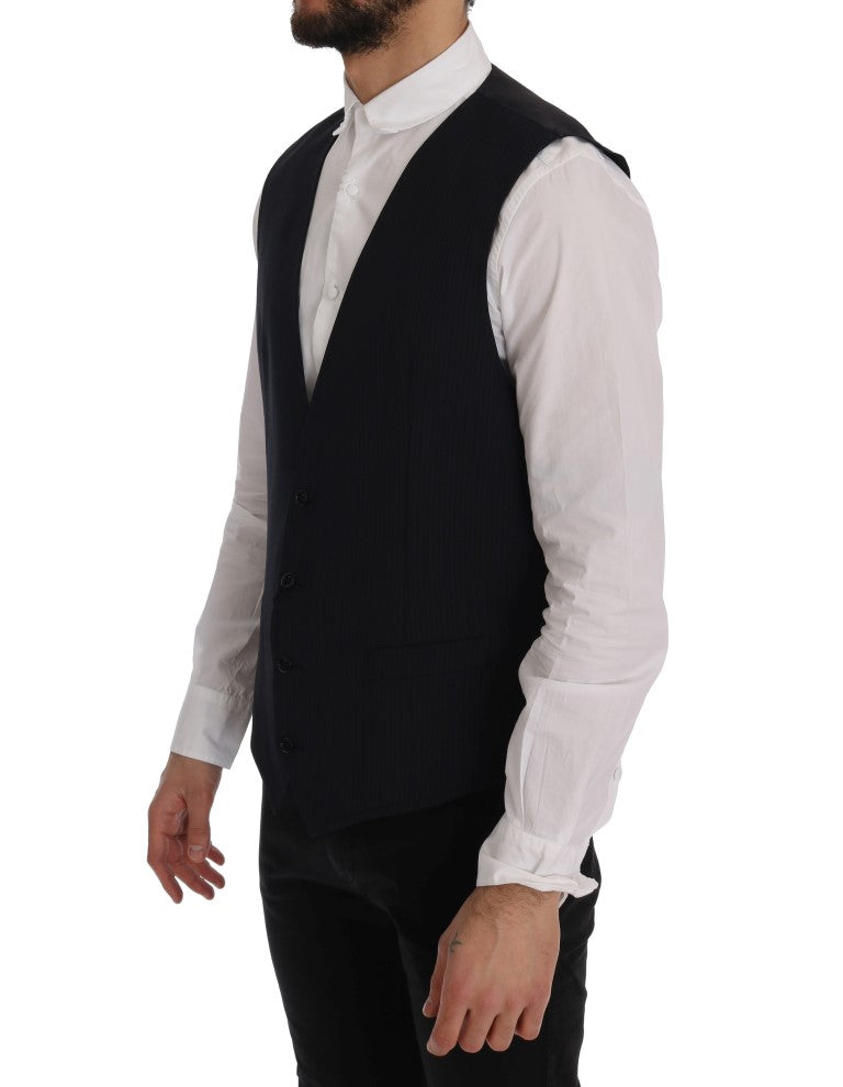 Dolce &amp; Gabbana elegant stribet vest i uldblanding