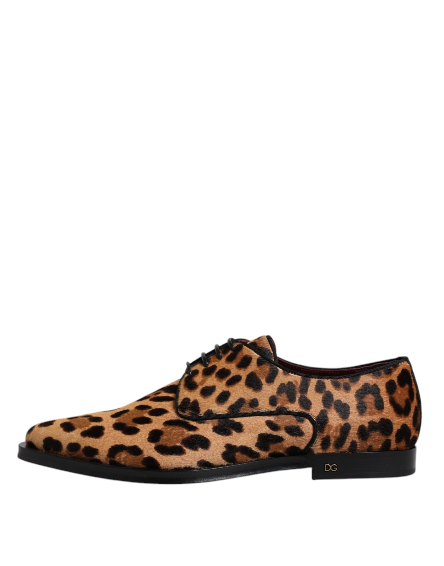 Dolce &amp; Gabbana Brown Leopard Derby Formelle Mænd Dress Sko