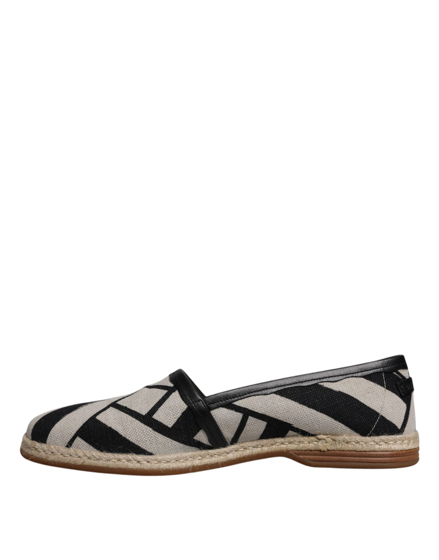 Dolce &amp; Gabbana Black White Stripes Slip On Espadrille Sko