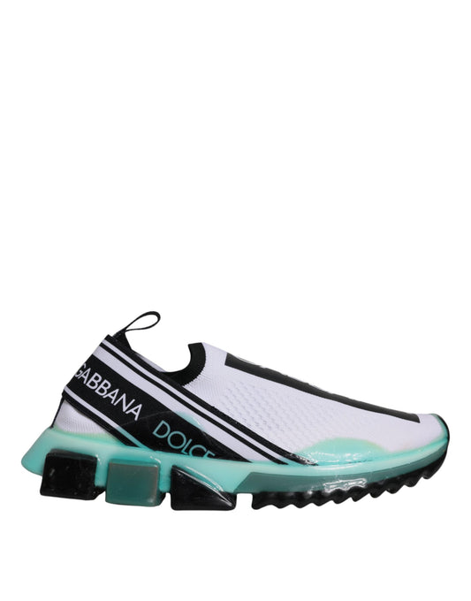 Dolce &amp; Gabbana Hvide Blå Sorrento Slip On Sneakers Sko