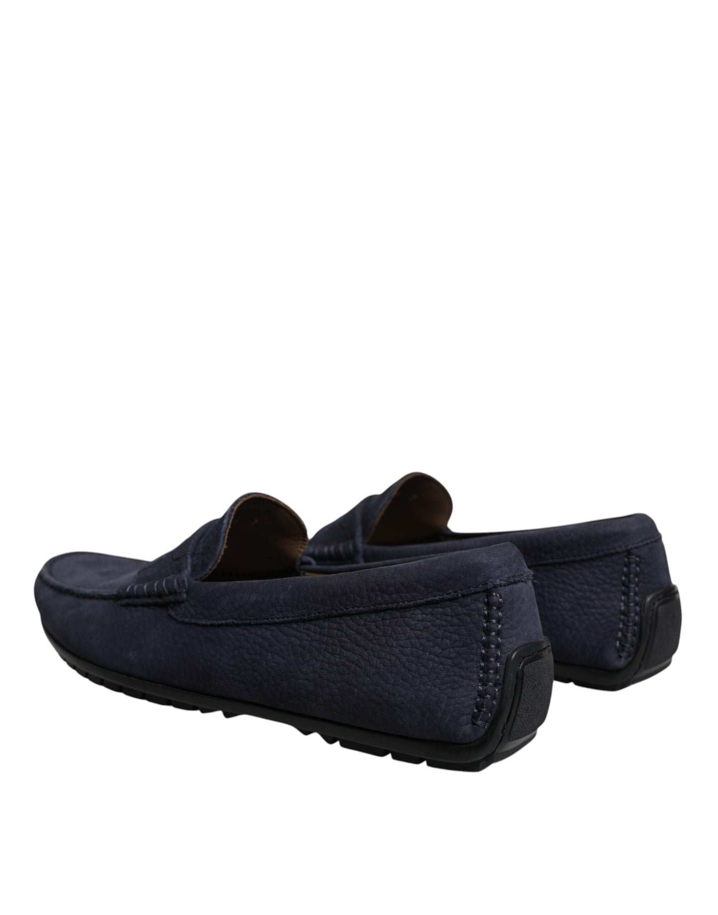 Dolce &amp; Gabbana Blue Calf Leather Slip On Mænd Moccasin Sko