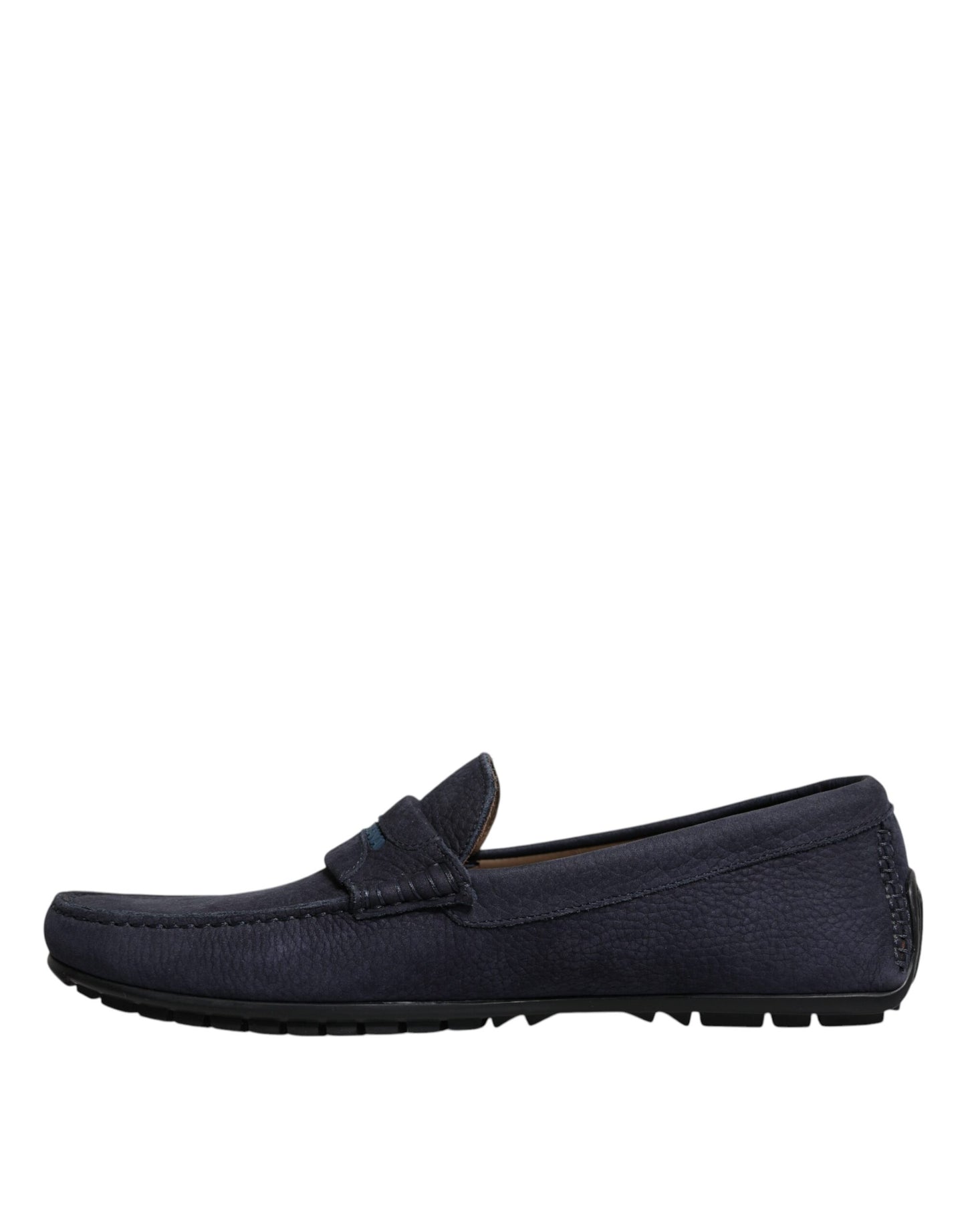 Dolce &amp; Gabbana Blue Calf Leather Slip On Mænd Moccasin Sko