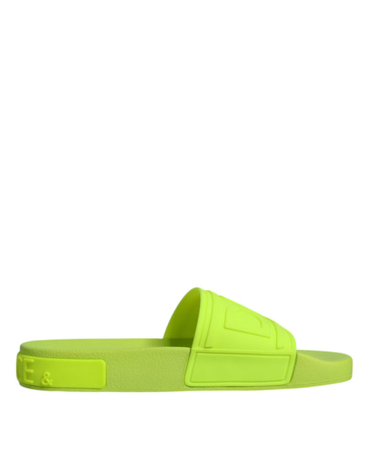 Dolce &amp; Gabbana Green Rubber Slides Sandaler Strandtøjssko