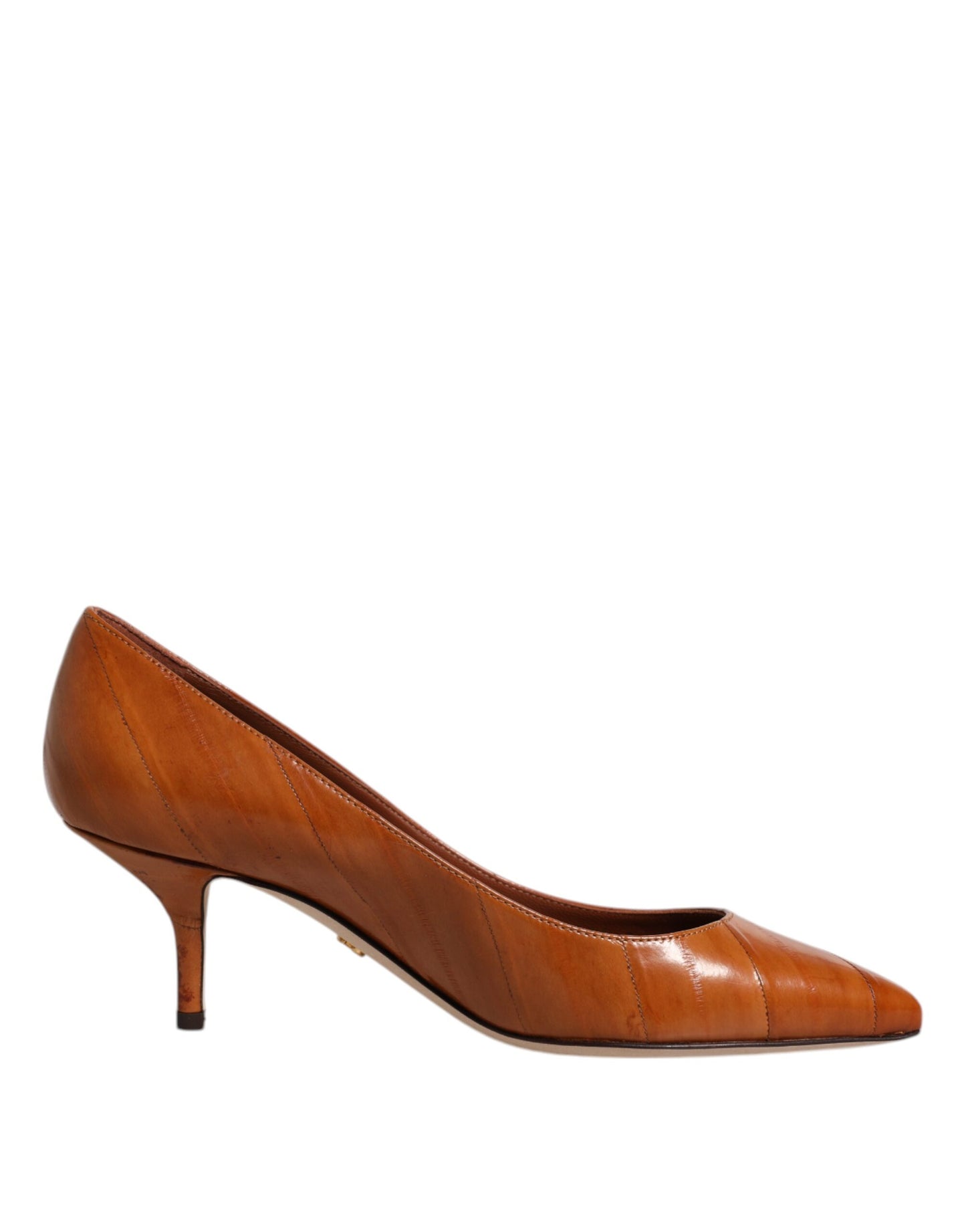 Dolce &amp; Gabbana Brune Læder Kitten Heels Pumps Sko