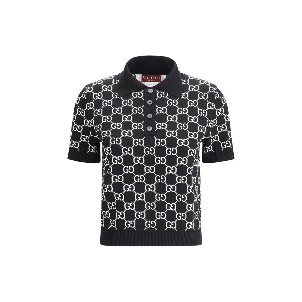 Gucci GG polo top i uld jacquard