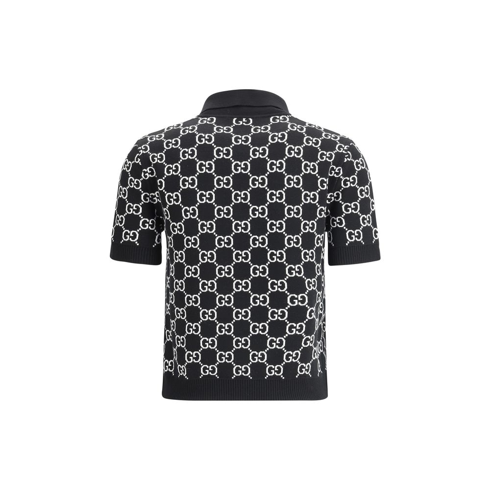 Gucci GG polo top i uld jacquard