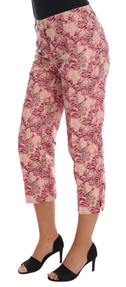 Dolce &amp; Gabbana Elegante Blomsterbrokadebukser