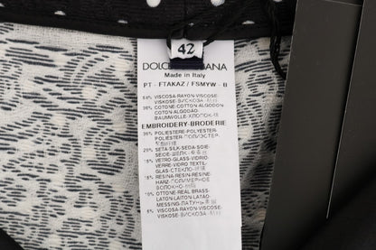Dolce &amp; Gabbana Elegante Polkaprikkede Udsmykkede Bukser