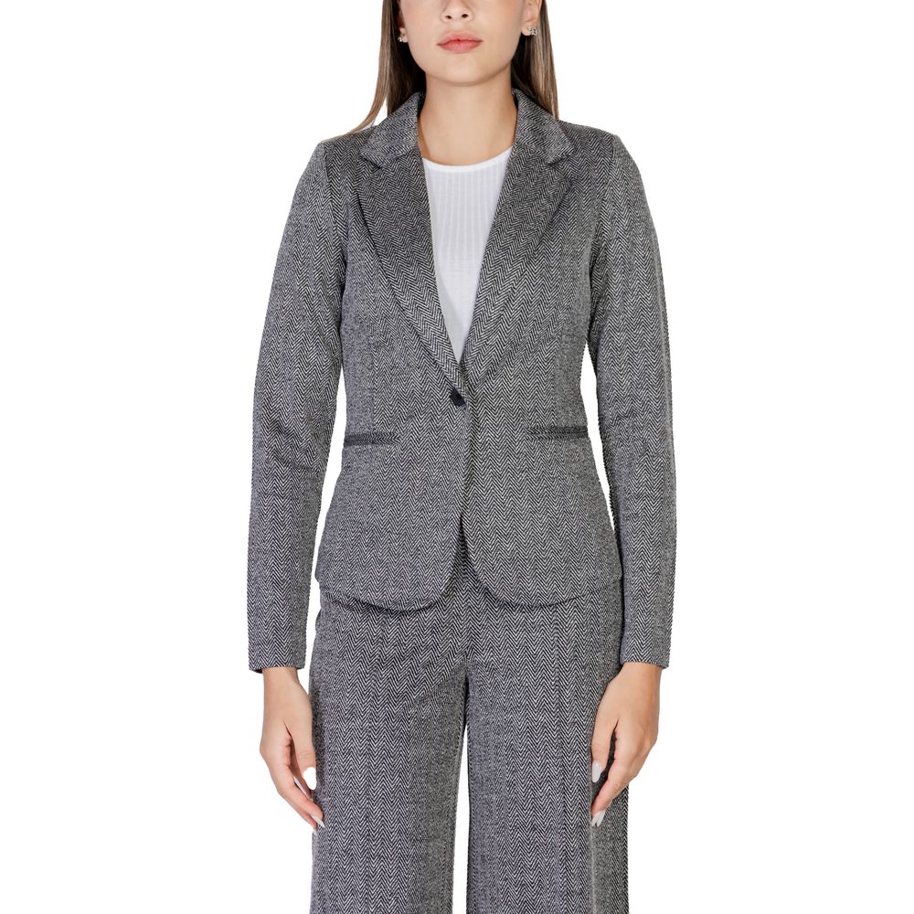 ICHI Black Polyester Suits & Blazer