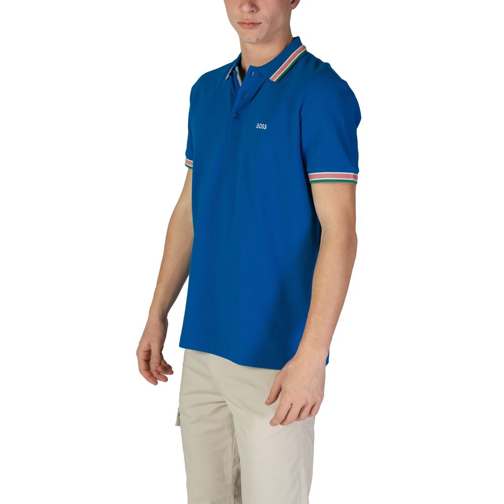 Hugo Boss blå bomuld poloshirt