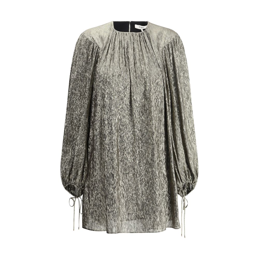 Chloé Silk Lamé minikjole