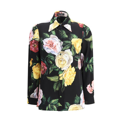 Dolce &amp; Gabbana skjorte med rose- og pæonprint