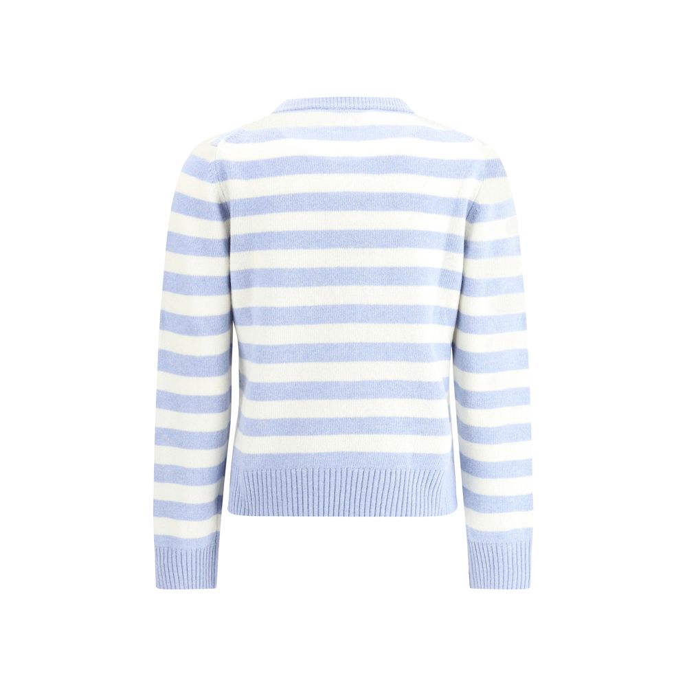 Ganni Stribet sweater med maxiprint