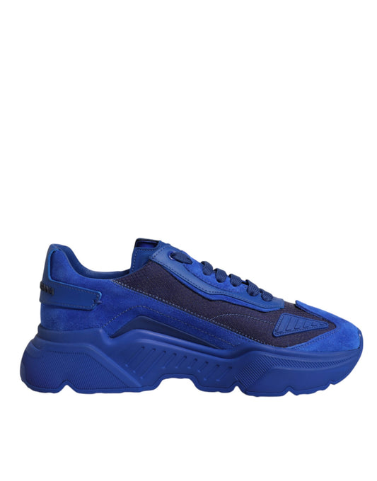 Dolce &amp; Gabbana Blå Læder Daymaster Lave Sneakers Sko