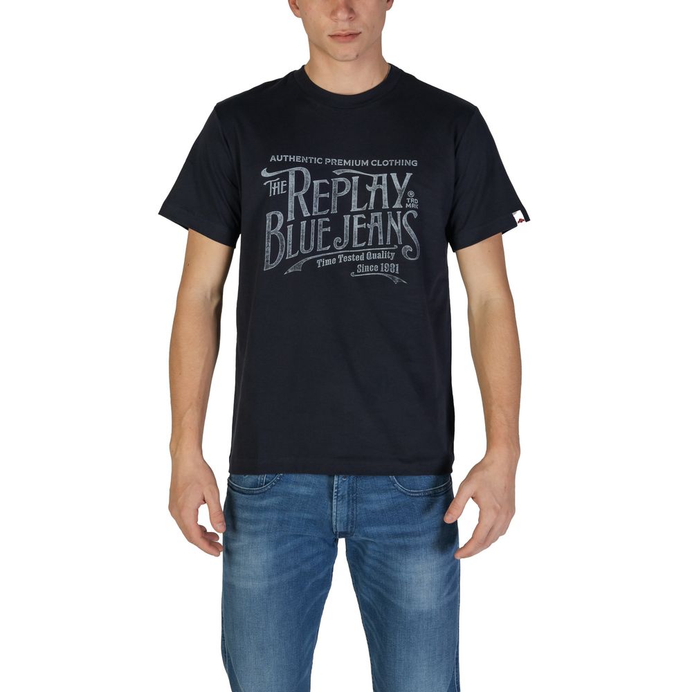 Replay blå bomuld T-shirt