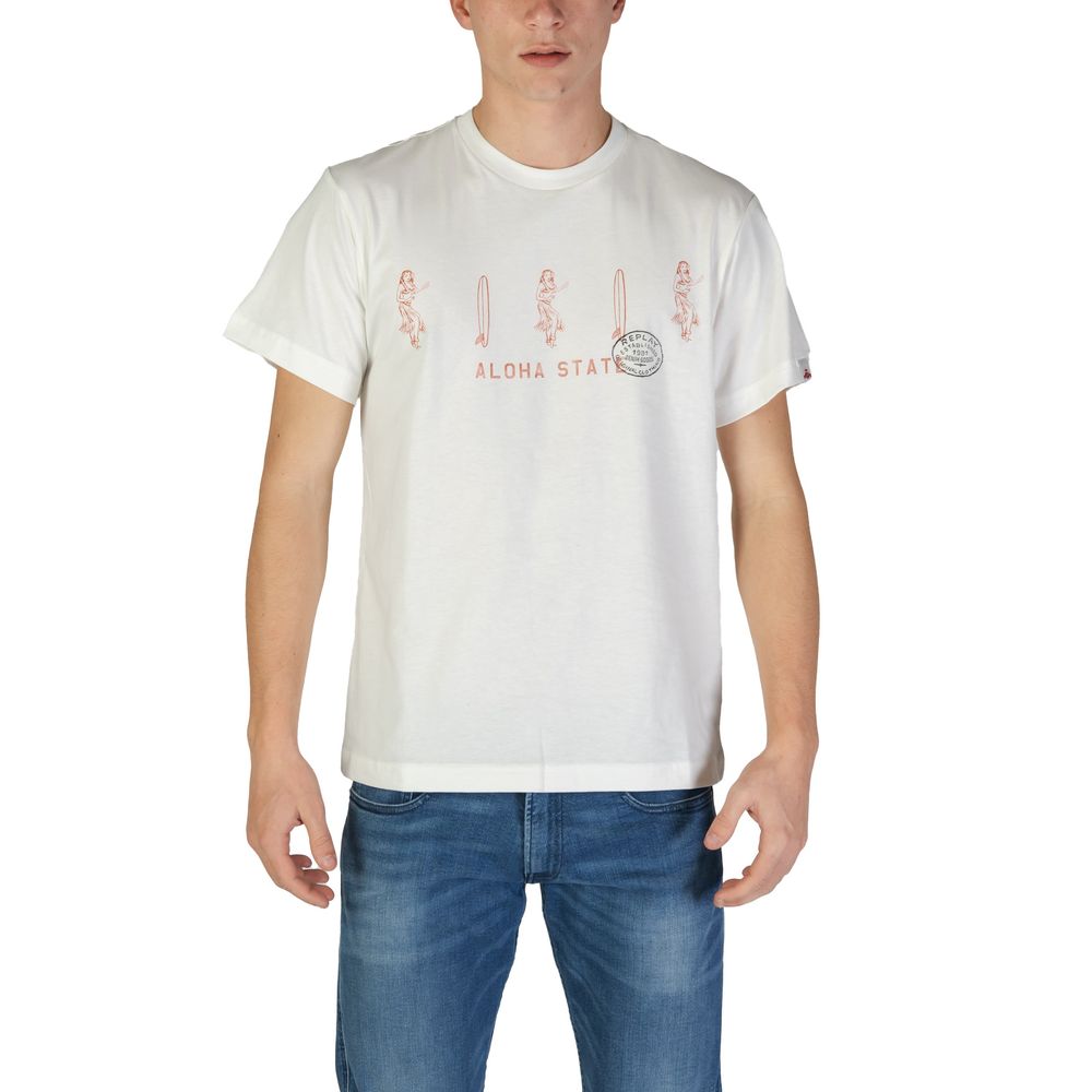 Replay hvid bomuld T-shirt