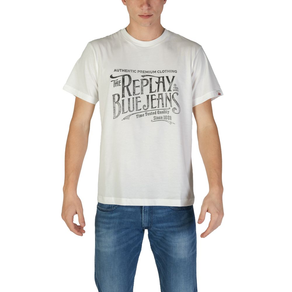 Replay hvid bomuld T-shirt