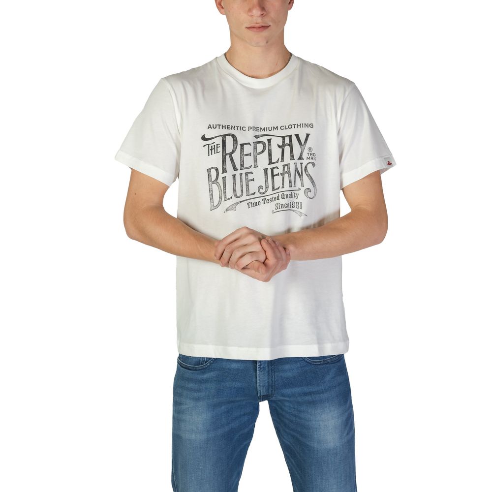 Replay hvid bomuld T-shirt