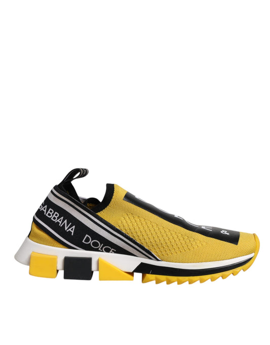 Dolce &amp; Gabbana Gule Sorte Slip On Sorrento Sneaker Sko