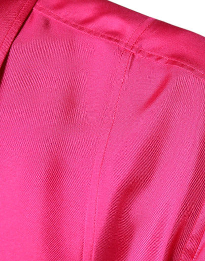 Dolce &amp; Gabbana Lyserød Silkekrave Herreskjorte Med Button Down-Stil