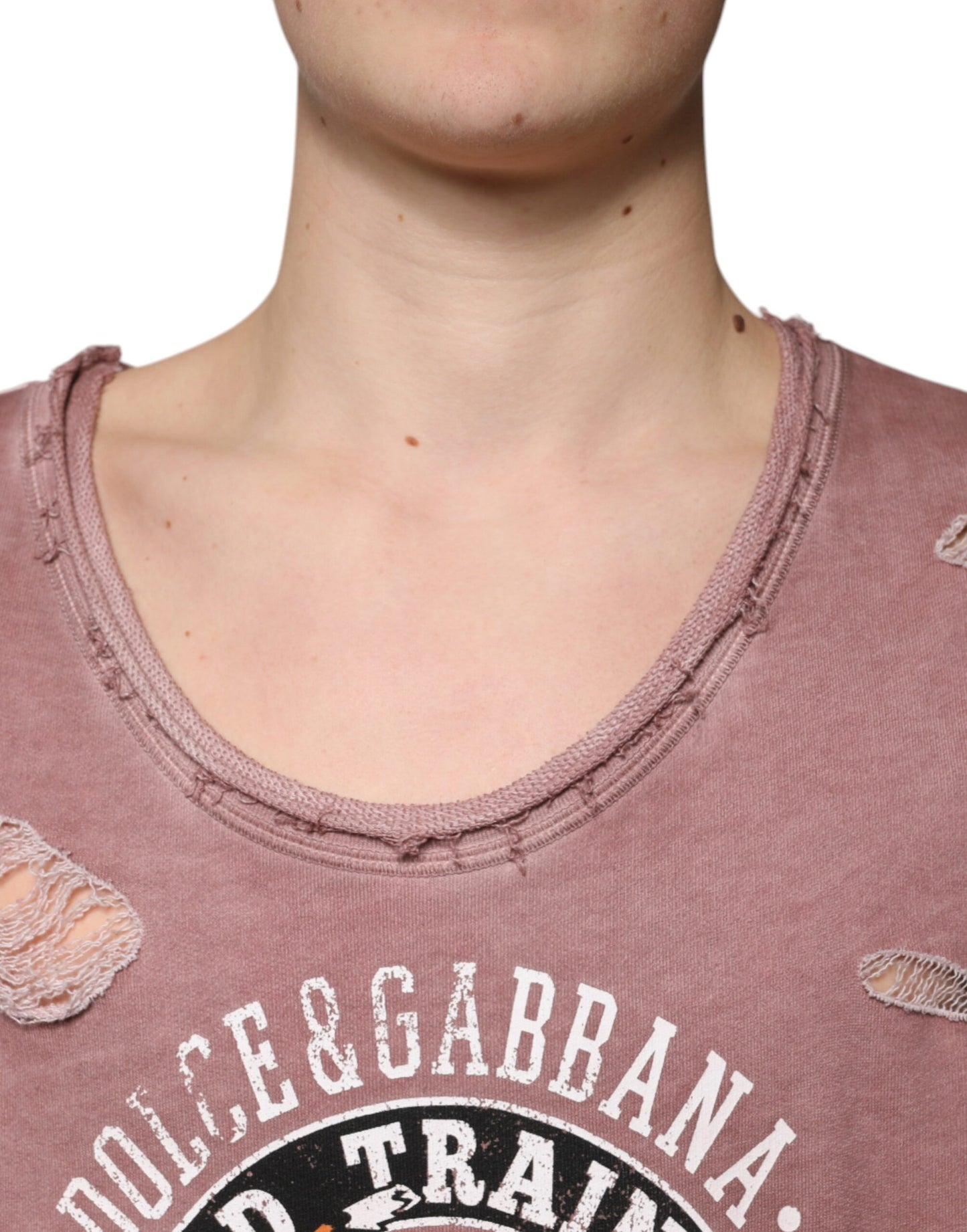 Dolce &amp; Gabbana brun bomuld T-shirt uden ærmer med rund hals