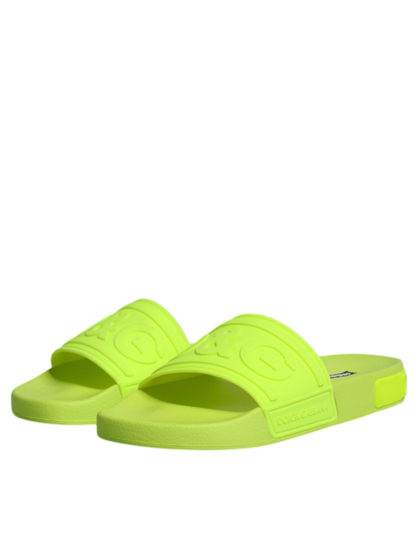 Dolce &amp; Gabbana Green Rubber Slides Sandaler Strandtøjssko