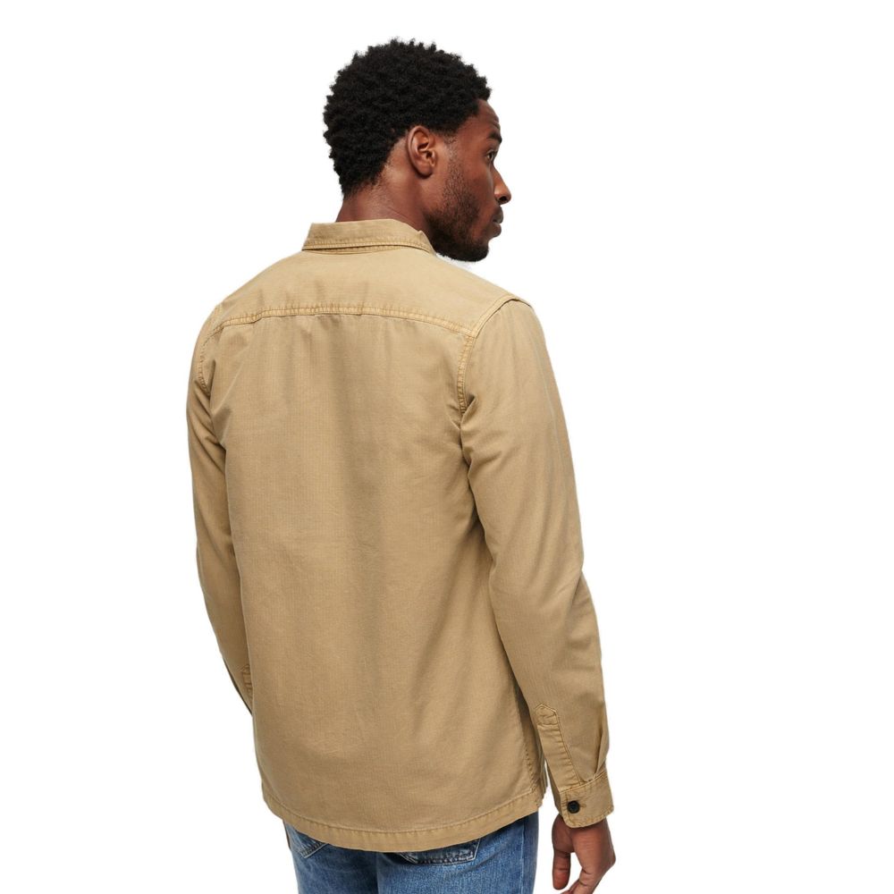 Superdry beige bomuldsskjorte