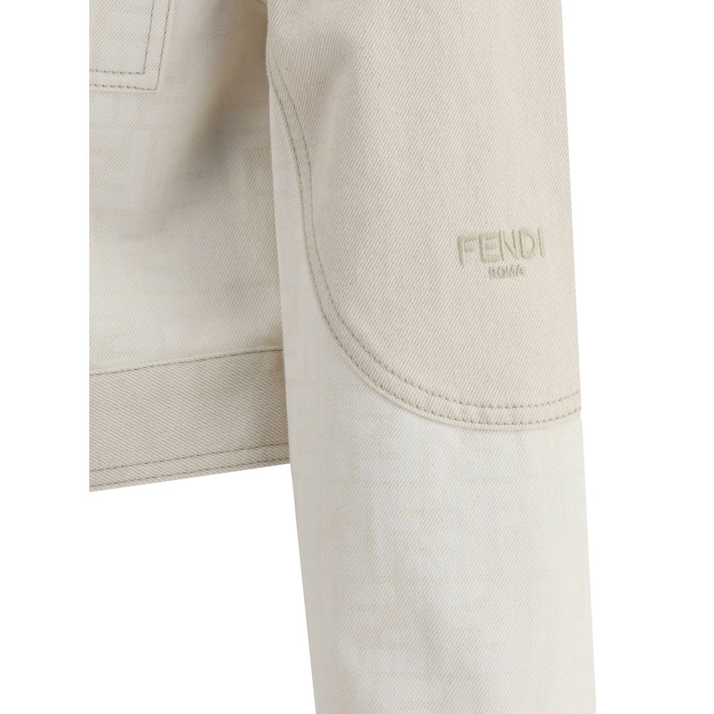 Denim Gacket med Fendi FF print