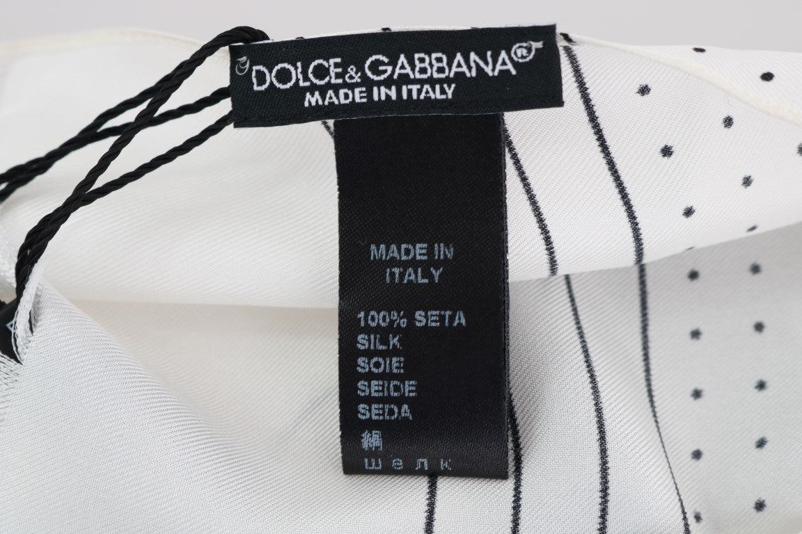 Dolce &amp; Gabbana Elegant silkepolkaprikket tørklæde til mænd