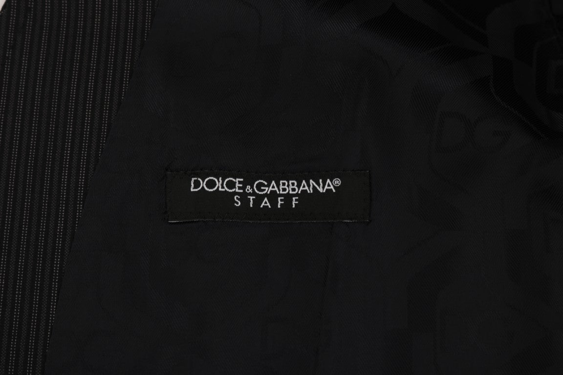 Dolce &amp; Gabbana Elegant gråstribet uldblandingsvest