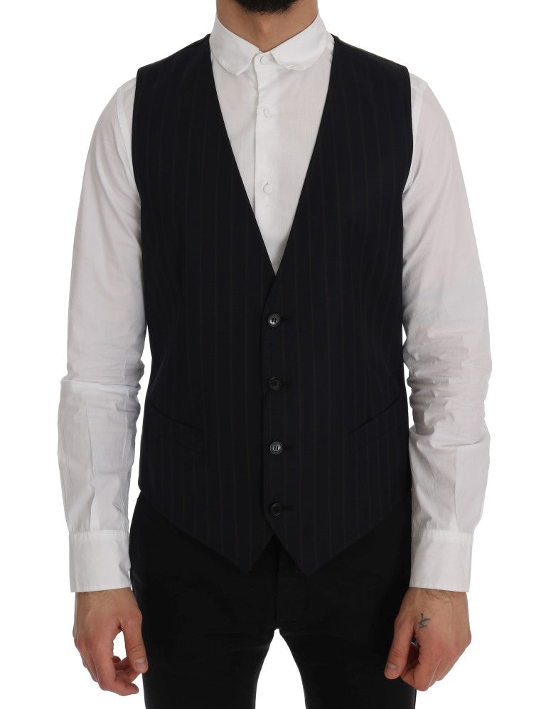 Dolce &amp; Gabbana vest i elegant stribet uldblanding